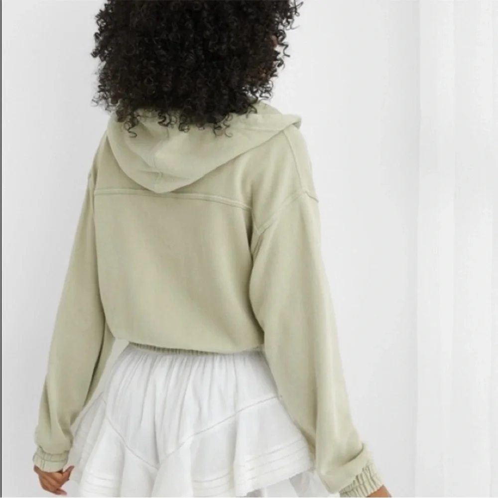 Aerie Cropped Zip Up Hoodie - Picture 2 of 7